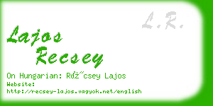 lajos recsey business card